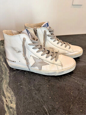 Golden Goose Francy High-Top Sneakers White & Gray EU 37